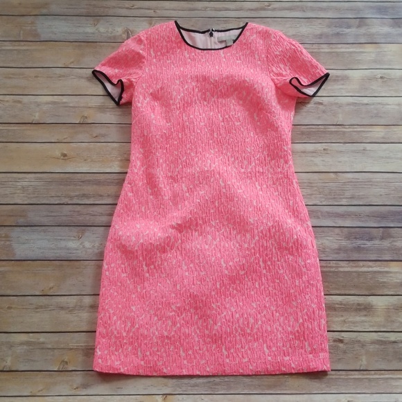 Banana Republic | Neon Pink Textured Leopard Dress - Picture 2 of 8